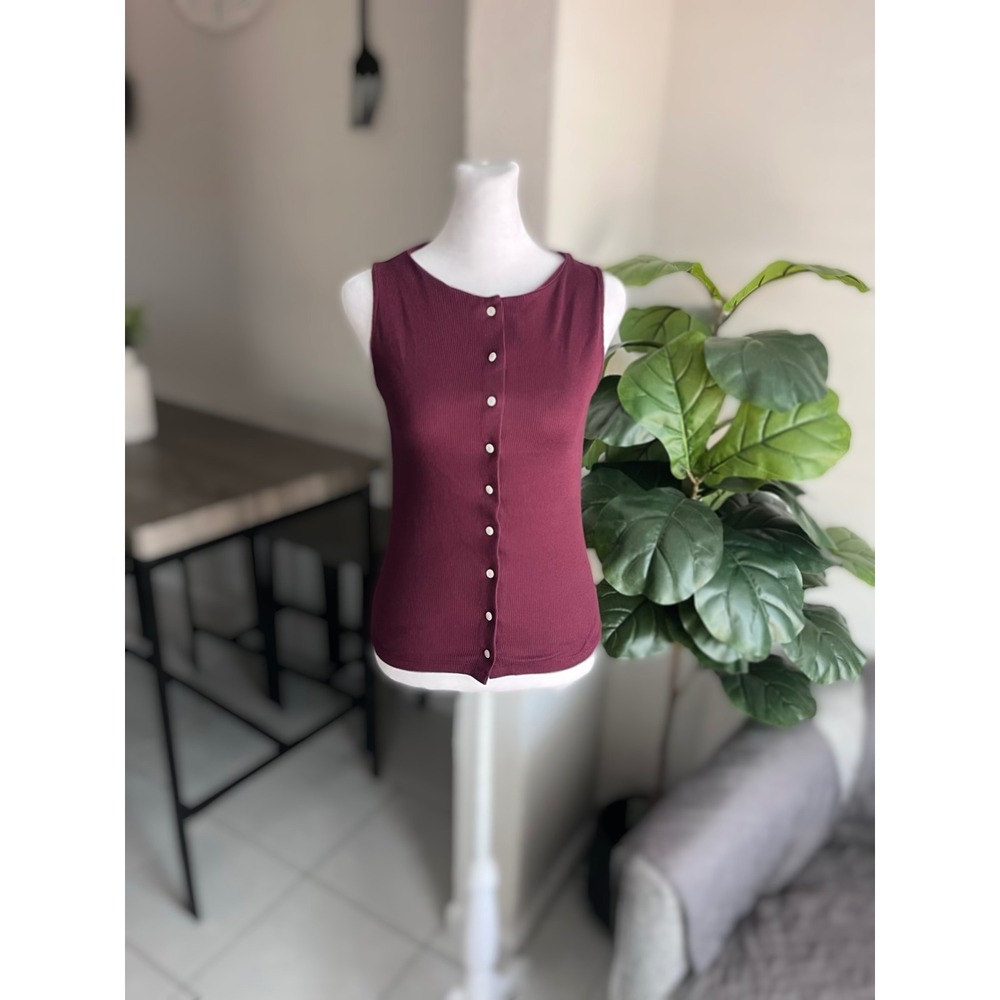 Wild Fable Ribbed Button Front Tank Top XS - Picture 2 of 8